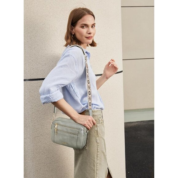 Telena Women Grey Trendy Vegan Leather Shoulder Handbags With Adjustable Strap - Picture 2 of 7